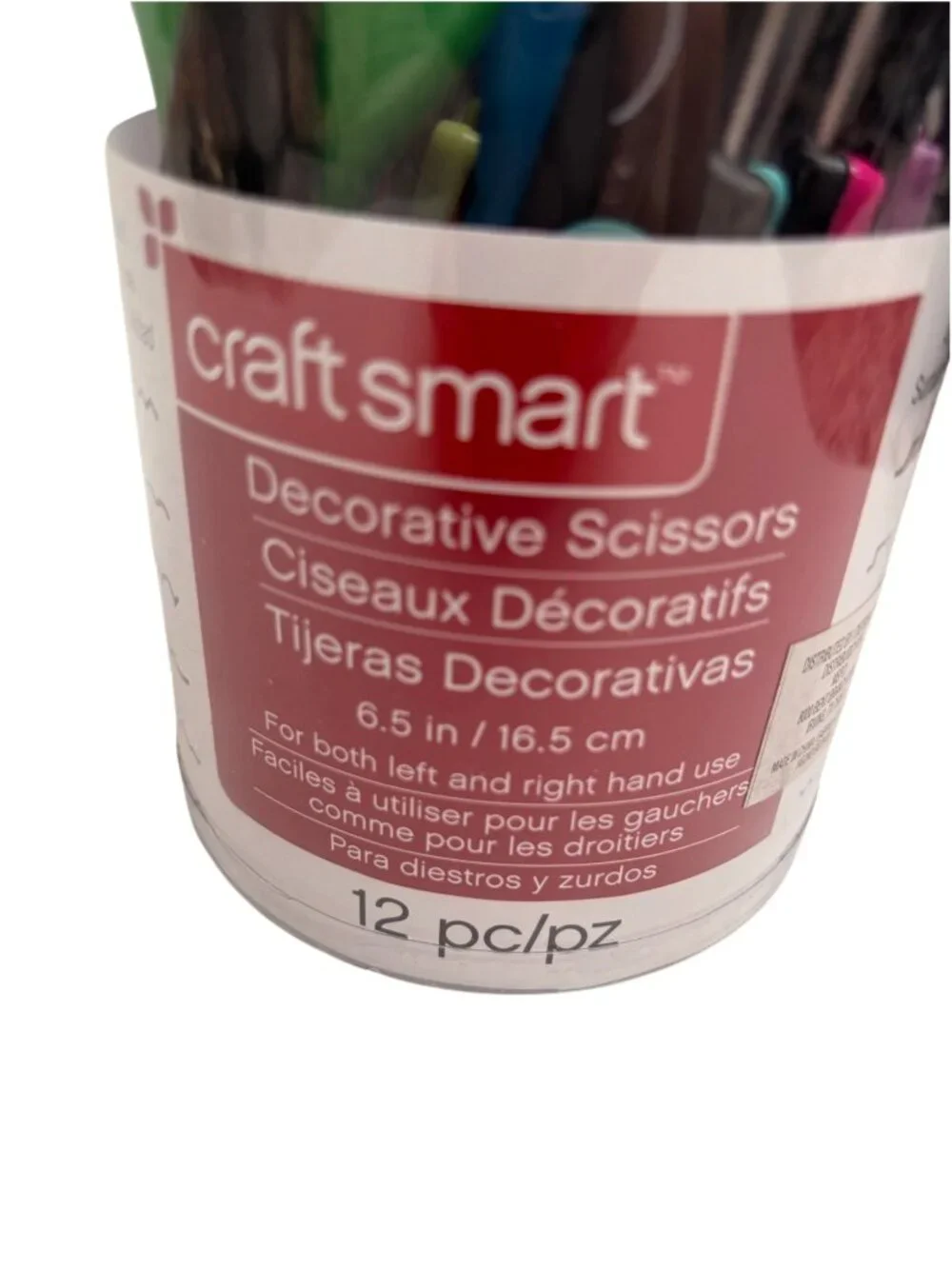 Craft Smart Decorative Scissors Assorted Colors 12-Piece Set 6.5 Inch For Left &